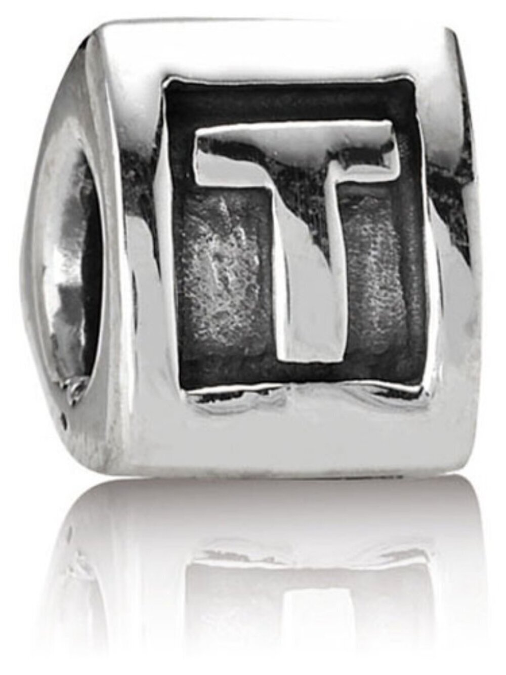 PANDORA Alphabet Letter - T Authentic Sterling Silver Letter Three Sided